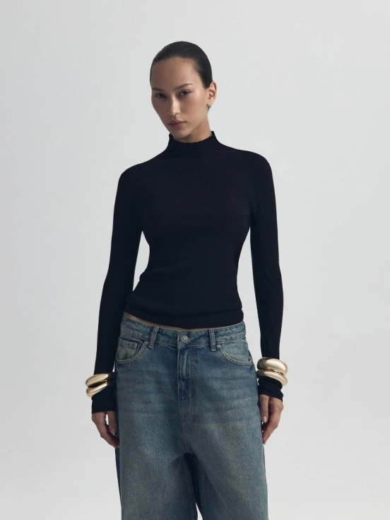 Лонгслив FLUFFY BLACK