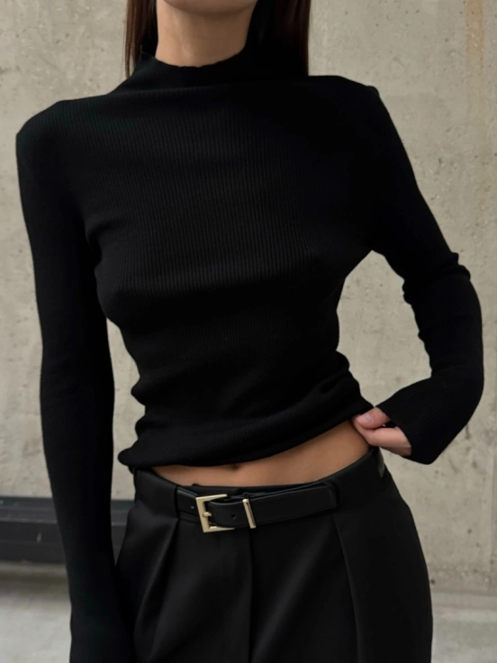 Лонгслив FLUFFY BLACK