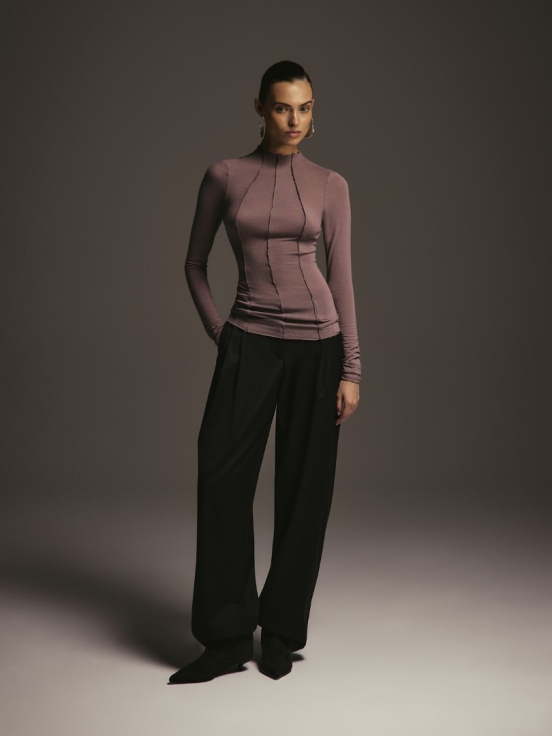 Лонгслив SIGNATURE цвет пудровый