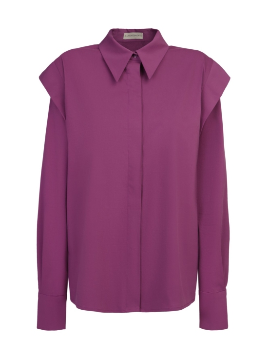 Рубашка с фактурными плечами цвет лиловый за 11 600 рублей