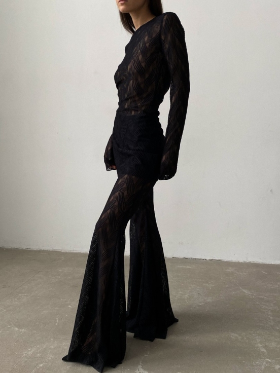 Брюки клеш BIANCA цвет черный