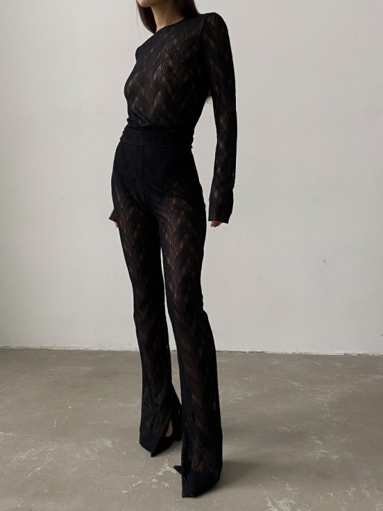 Брюки с разрезами BIANCA цвет черный