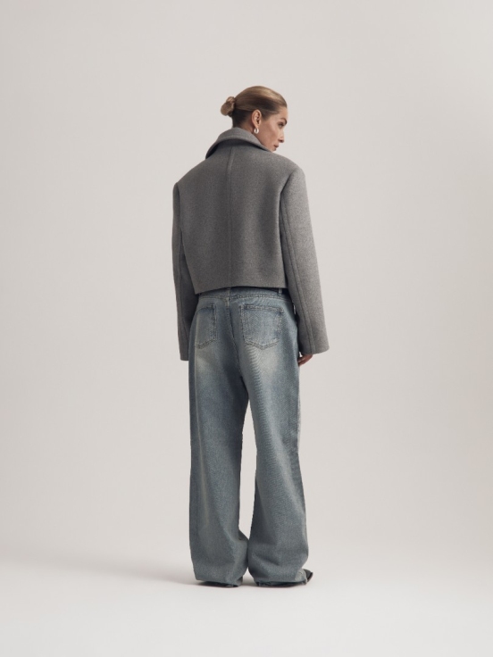 Бушлат CROP PEA JACKET цвет серый