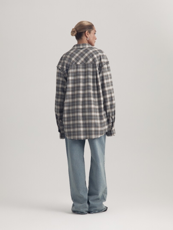 Купить Рубашка BOYFRIEND цвет серо-бежевый за 18 900 рублей