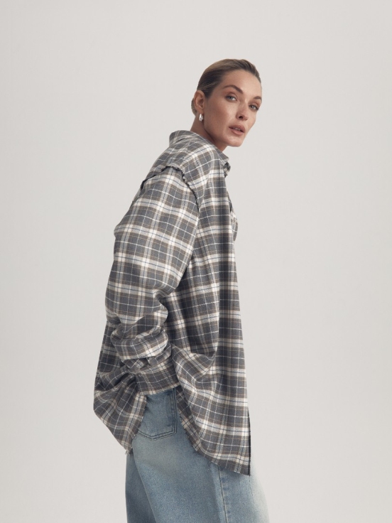 Рубашка BOYFRIEND цвет серо-бежевый