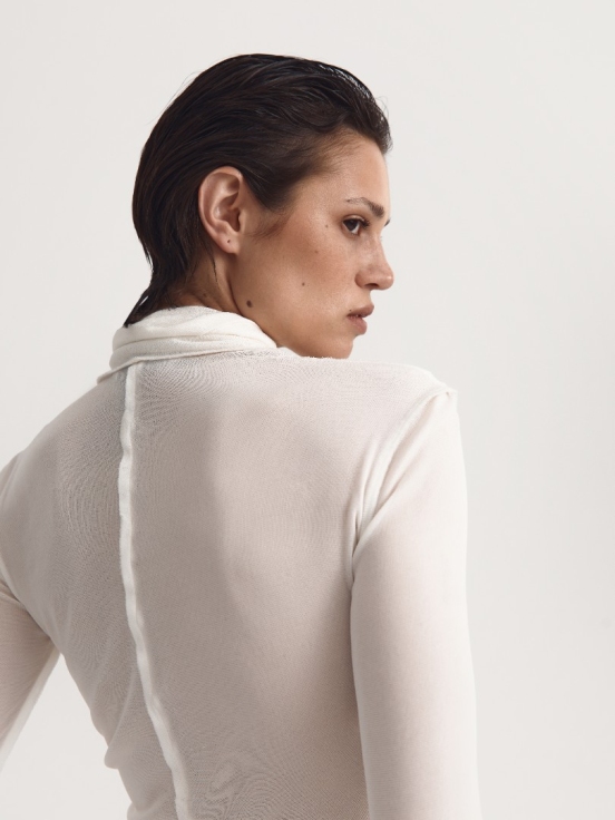 Купить Лонгслив INSIDE OUT цвет белый за 4 475 рублей